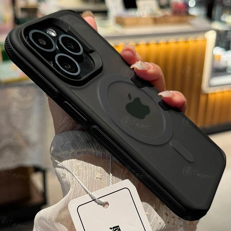 New Bicolor Matte Frosted Magnetic Phone Case For iPhone 16 15 14 Plus 13 12 11 Pro Max Translucent Shockproof Bumper Hard Cover - covers4phones