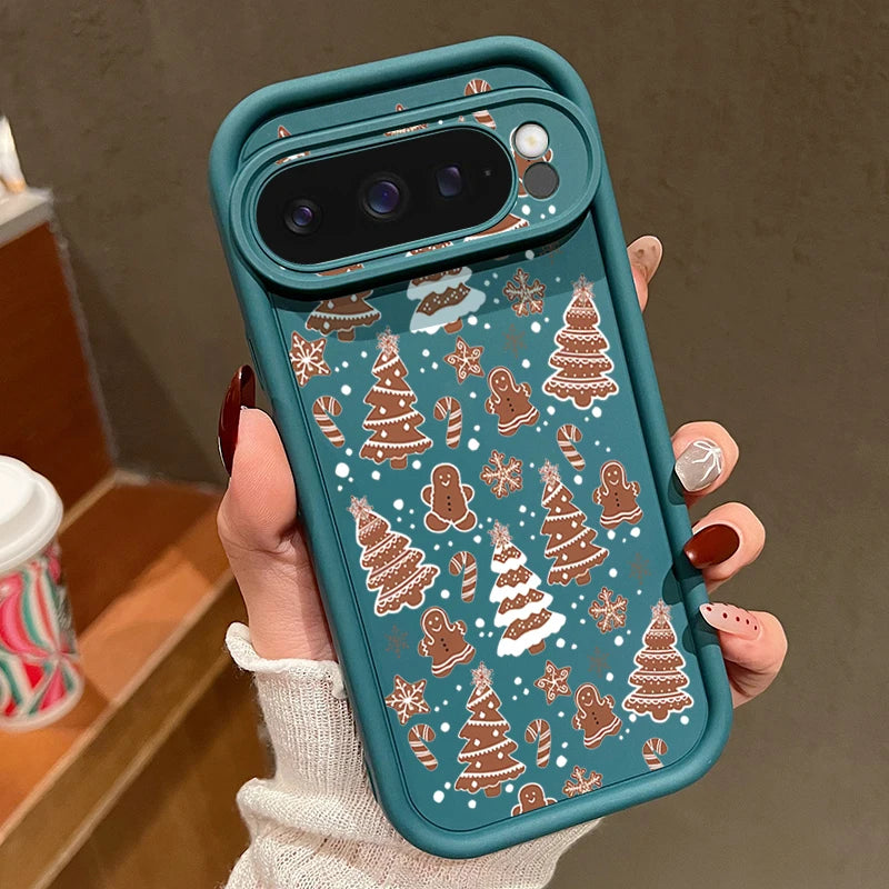 Gingerbread Christmas Case For Google Pixel 9 Pro XL Shockproof Bumper TPU Silicone Soft Cover Fundas For Pixel 8 7 Pro 8A 7A