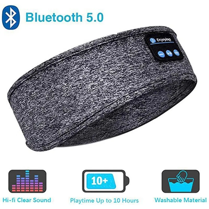 Fone Bluetooth Earphones Sports Sleeping Headband Elastic Wireless Headphones Music Eye Mask Wireless Bluetooth Headset Headband - covers4phones