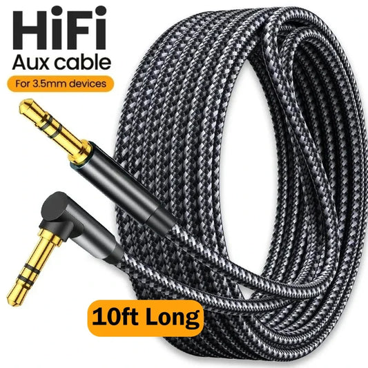 3.5mm Jack Audio Cable 90 Degree Elbow Male to Male Speaker Aux Wire For Samsung Xiaomi MP3/4 Video Car Headphone Adapter Cord - covers4phones