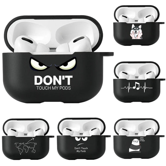Case For Apple Airpods Pro 2 Cases Slogan Simple Text Dont Touch Airpods Pro 2 3 Silicon Black Earphone Cover Air pod Pro2 Capas - covers4phones