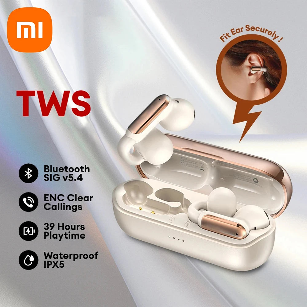 Xiaomi Mijia Original OWS Clip-on Wireless Earphones Low Latency ENC Noise Cancel Headset Long Life Game Bluetooth Headphones - covers4phones