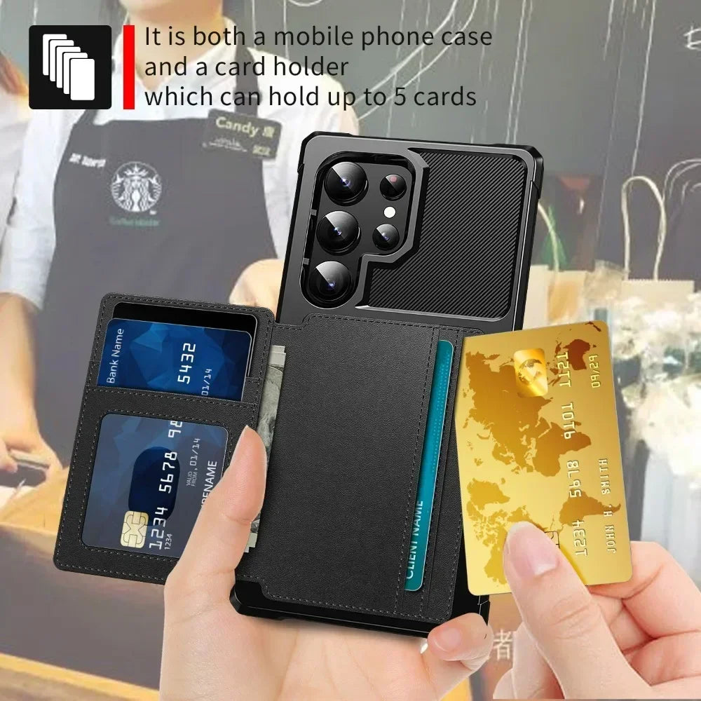 Card Wallet Case for Samsung Galaxy S24 S23 FE S25 S23 Plus S22 S21 Ultra A55 A35 A15 A54 A34 A53 A52S A52 A14 A05S A05 A24  A16