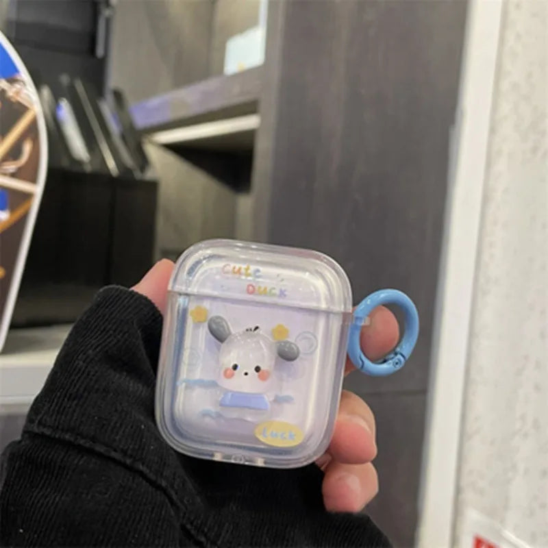 Sanrio Pochacco Earphone Case for AirPods 4 1 2 3 Pro Cartoon Wireless Bluetooth Silicone Headphone Transparent Protective Cover