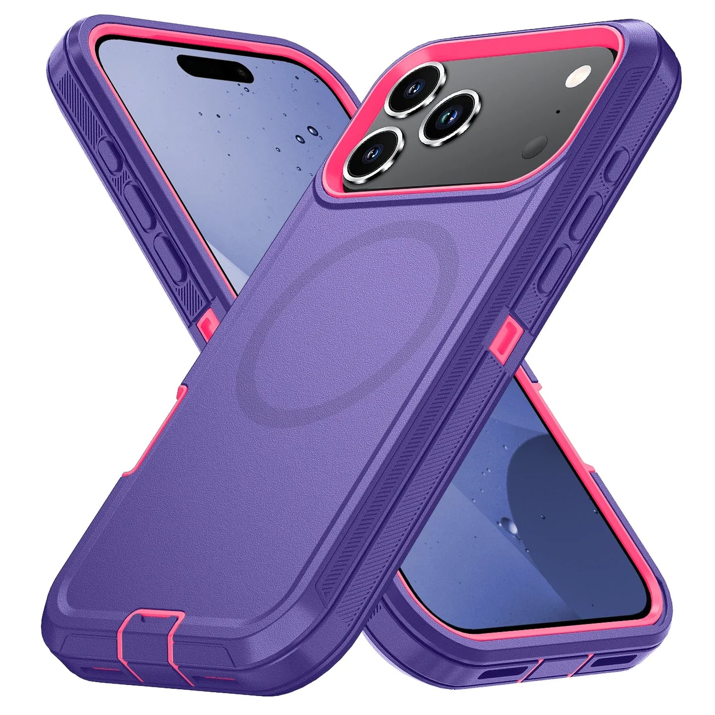 Heavy Duty Mechanical Rugged PC+TPU Case For IPhone 17 Pro Max 17 Air 16 Plus OTT-Box Magnetic Charging Enhanced Anti-Drop Cover
