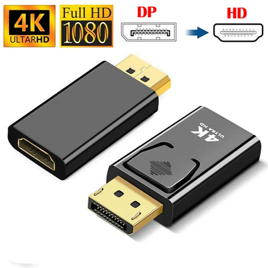 4K 1080P DisplayPort to HDMI-Compatible Adapter DP Male to Female HD TV HDMI-Compatible Video Audio Cable for PC TV Laptop - covers4phones