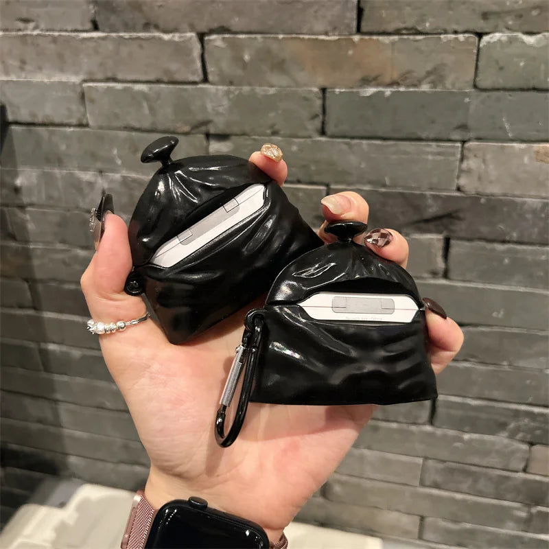 3D Garbage Bag Creativity Earphone Cover for AirPods 4 2024 Wireless Headphone Protective Case for AirPods Pro 2 1 2 3 Cover - covers4phones