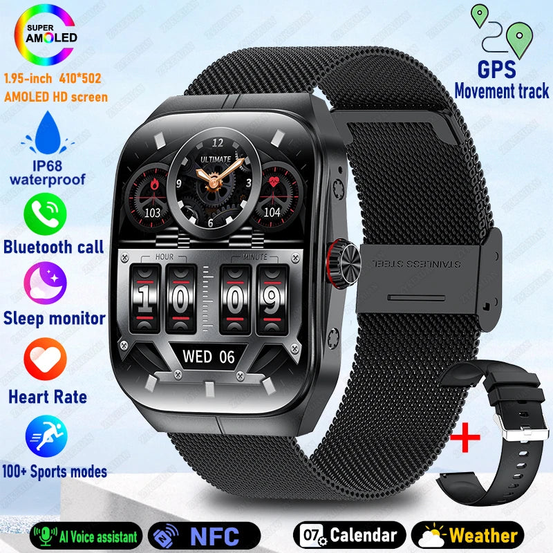 2025 New HD  AMOLED screen For OPPO Watch 4 Pro Sports Smart Watches Men GPS Track Waterproof Bluetooth Call NFC Smart Watch