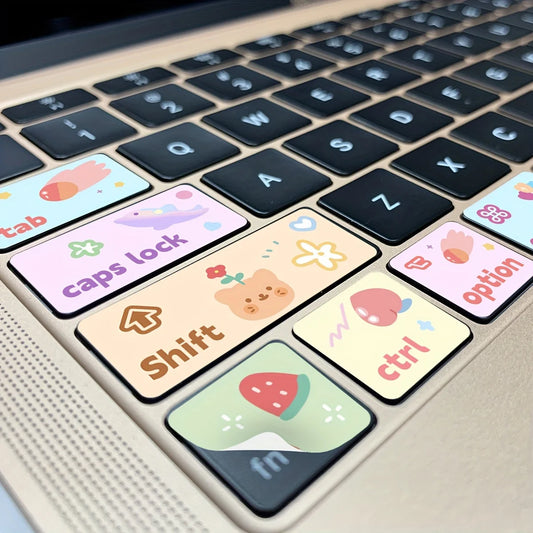 1PCS Cute Bear Pattern Cute Cat Pattern Laptop Partial Keyboard Skin Stickers - covers4phones