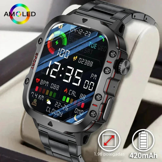 2024 New For Xiaomi Military Smart Watch Men IP68 5ATM Outdoor Sports Fitness Tracker Health Monitor 1.96" BT Call Smartwatch - covers4phones