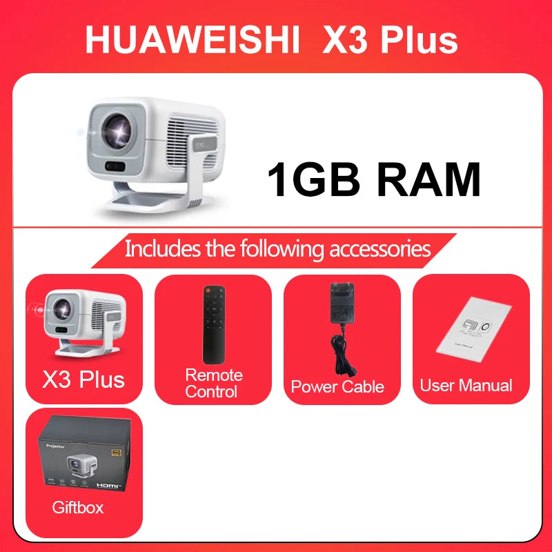 Huaweishi 4K Projector Android Native Portable 1080P 600ANSI Auto FocusVideo home Cinema Outdoor hd led Projetor