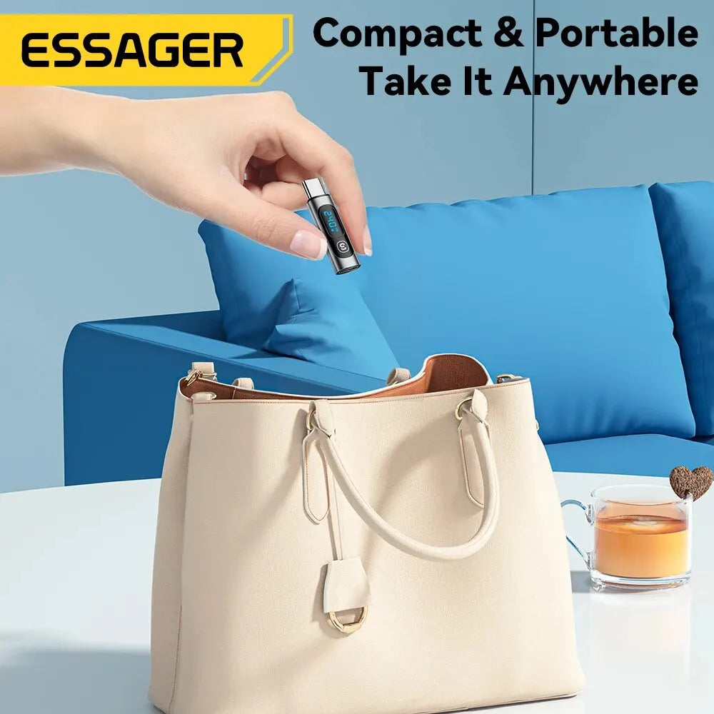 Essager USB 2.0 OTG Adapter 240W Fast Charging USB C To Type C Display Adapter OTG Connector For Samsung Xiaomi Huawei Lenovo - covers4phones