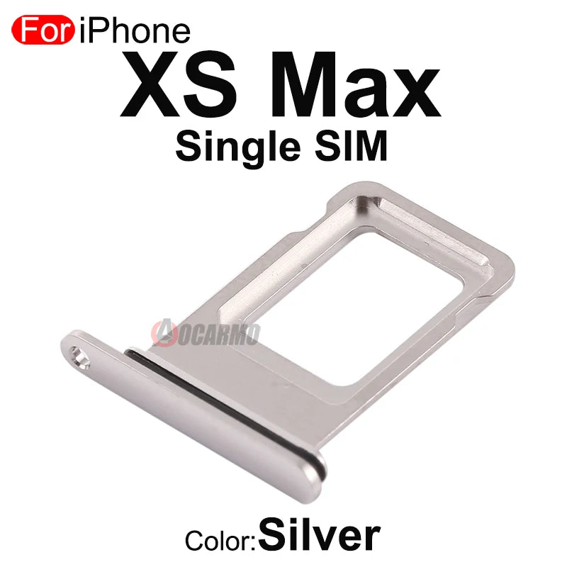 1Pcs/Lot For Apple iPhone X XS Max SIM Card Tray Stainless Steel Drawer Holder Single Dual Slot Replacement Parts - covers4phones