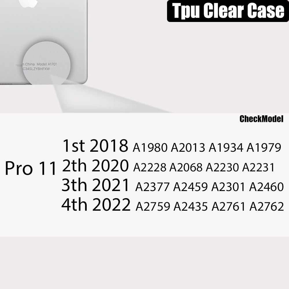 Clear Case For Ipad Pro 11 12.9 10.5 9.7 9th Generation With Pencil Holder Cover Ipad Mini 6 Air 5 4 3 2 1 10th 8 7 5 Tpu Case