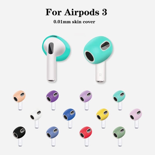 1 Pair Soft Anti Slip Silicone Ear Cover For AirPods 3 Earphone Protective Earbuds Eartips Earphone Replacement Accessories - covers4phones