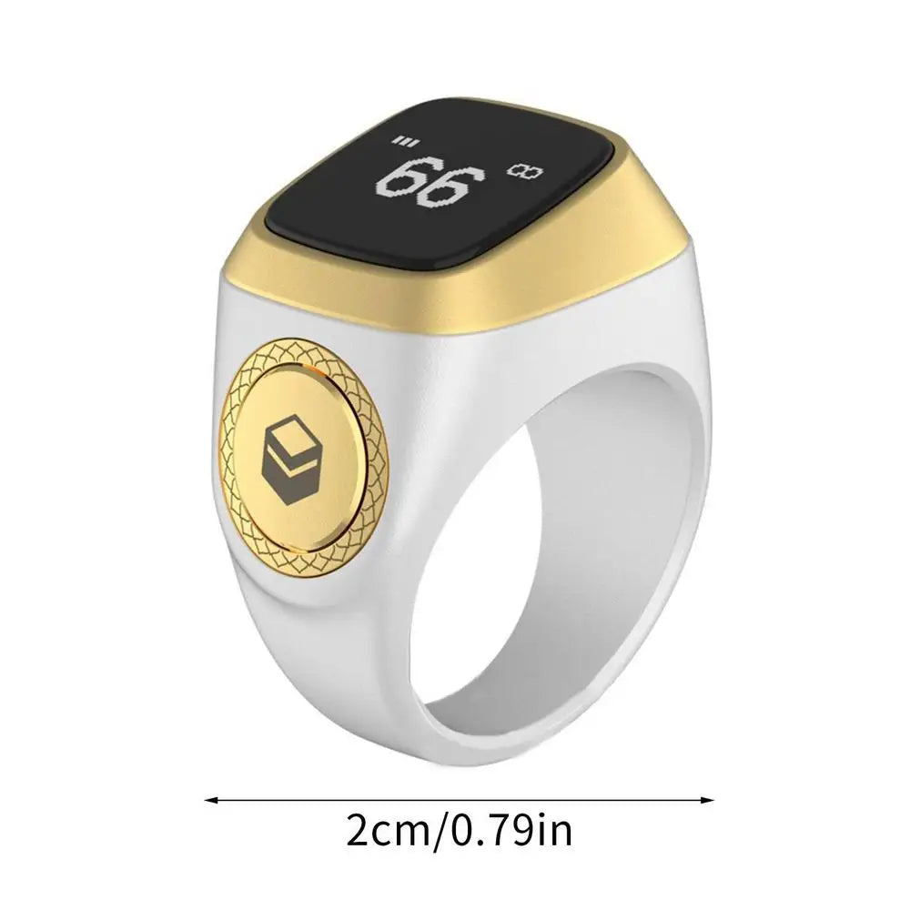 22/18mm Iqibla Smart Tasbih Tally Counter for Muslims Zikr Ring Digital Tasbeeh 5 Prayer Time Vibration Reminder Waterproof - covers4phones