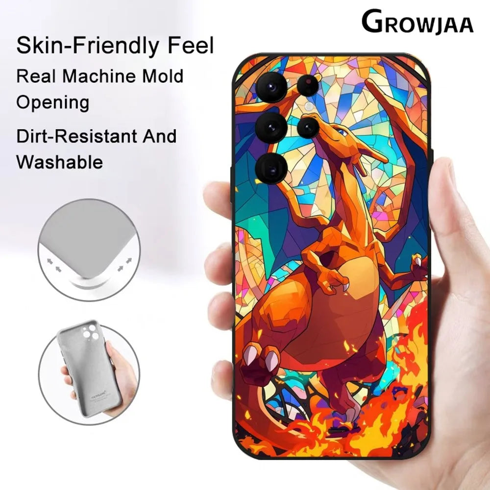 Charizard Crush Cool Cute Phone Case For Samsung Galaxy S25 S24 S22 S23 Ultra S21 S20 Plus 5G Protective Silicone Funda