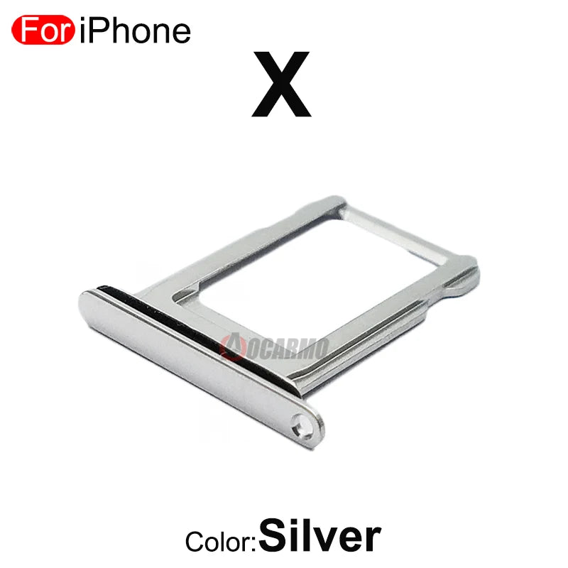 1Pcs/Lot For Apple iPhone X XS Max SIM Card Tray Stainless Steel Drawer Holder Single Dual Slot Replacement Parts - covers4phones
