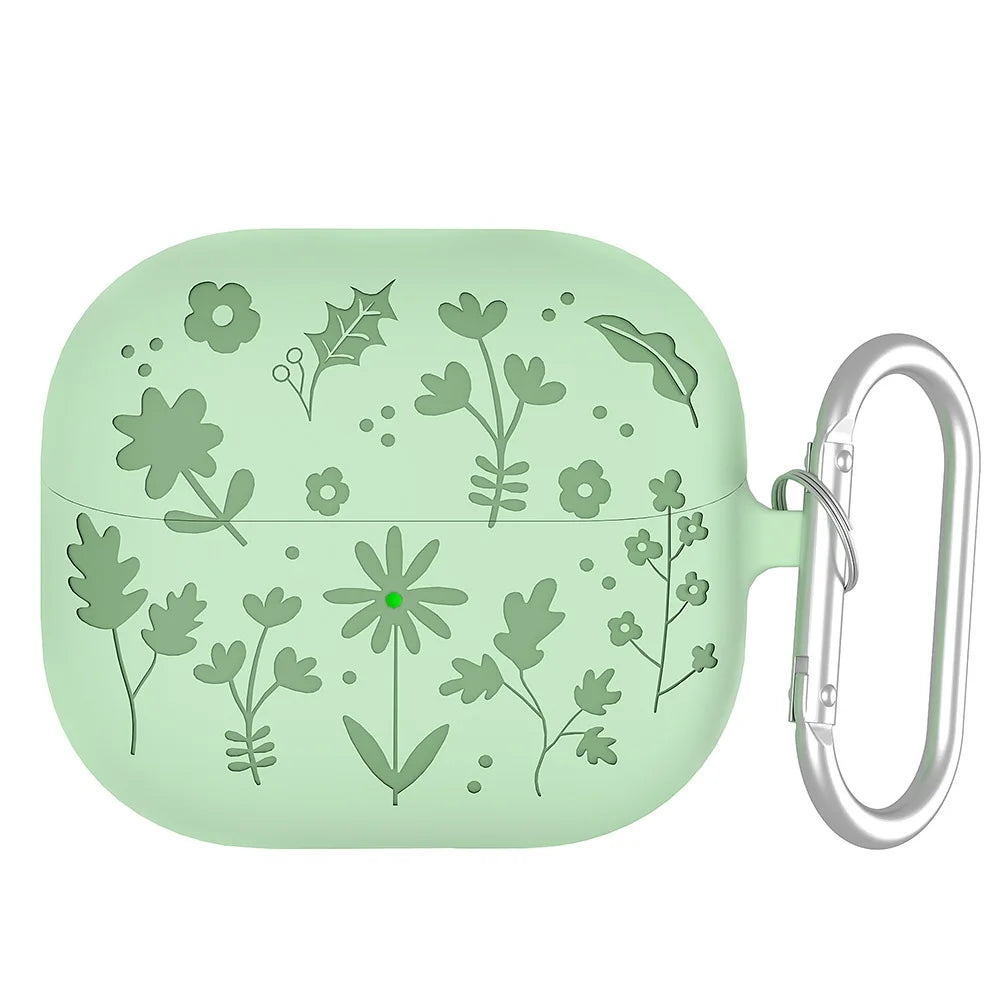 New Case For Samsung galaxy buds 3(2024)Coque Carving Flowers Design Liquid Silicone Soft Capa For galaxy buds3/3pro Cover Funda