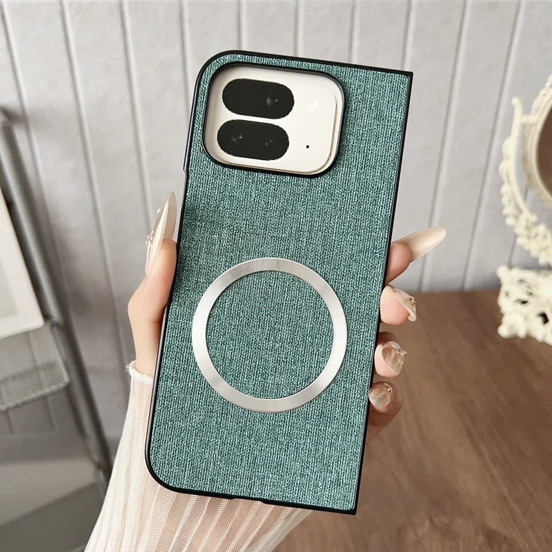 For Google Pixel 10 Pro Fold Case Magnetic PU Leather Lichee Pattern +PC Anti-slip Ultra Thin Cover for Google Pixel 10 Pro Fold