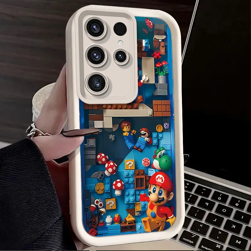 Super M-Marios Bros Case for Samsung Galaxy S24 S23 S22 S21 Ultra Plus S20 FE A55 A54 A53 A52 A52S A51 A50 A50S A35 A34 Cover - covers4phones