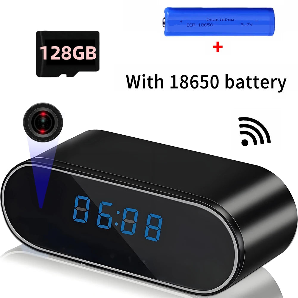 1080P WiFi Mini Camera Full HD Clock Camera with Movement Detect Night Vision for Home and Office Surveillance - covers4phones