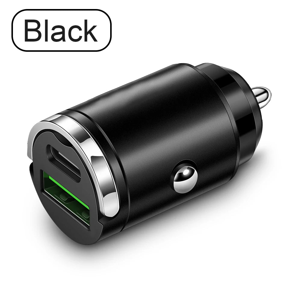 100W Mini PD USB Car Charger Lighter Car Charger for Xiaomi Samsung Huawei Super Fast Charging QC3.0 Car Charger for iPhone - covers4phones