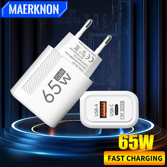 Total 65W Fast Charger USB Type C Quick Charge Wall Charger For iPhone 15 Samsung Xiaomi Huawei PD Phone Charger Power Adapter - covers4phones