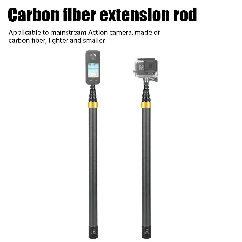 Carbon Fiber Invisible Extended Edition Selfie Stick for Insta360 X3 GO3 Action 4 Accessories 300CM for DJI GoPro Selfie Stick - covers4phones