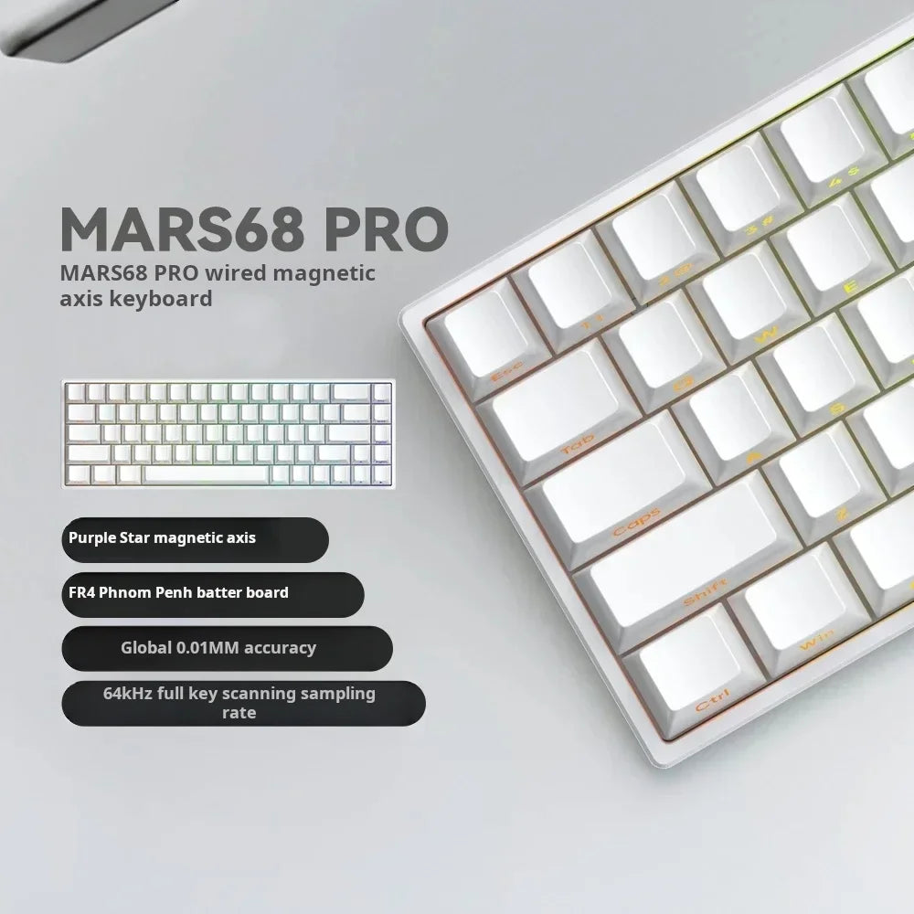 IROK Mars68 PRO Magnetic Switch Gaming E-sport Wireless Mechanical Keyboard RGB Long Battery Custom Hot Swap Gaming Accessories