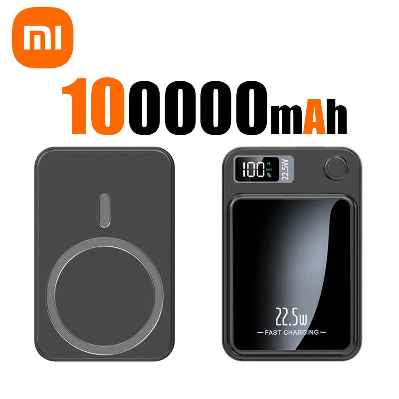 Xiaomi Mijia Magnetic Wireless 100000mAh Power Bank Fast Charger For Magsafe Portable Auxiliary Battery Pack For Iphone Huawei - covers4phones