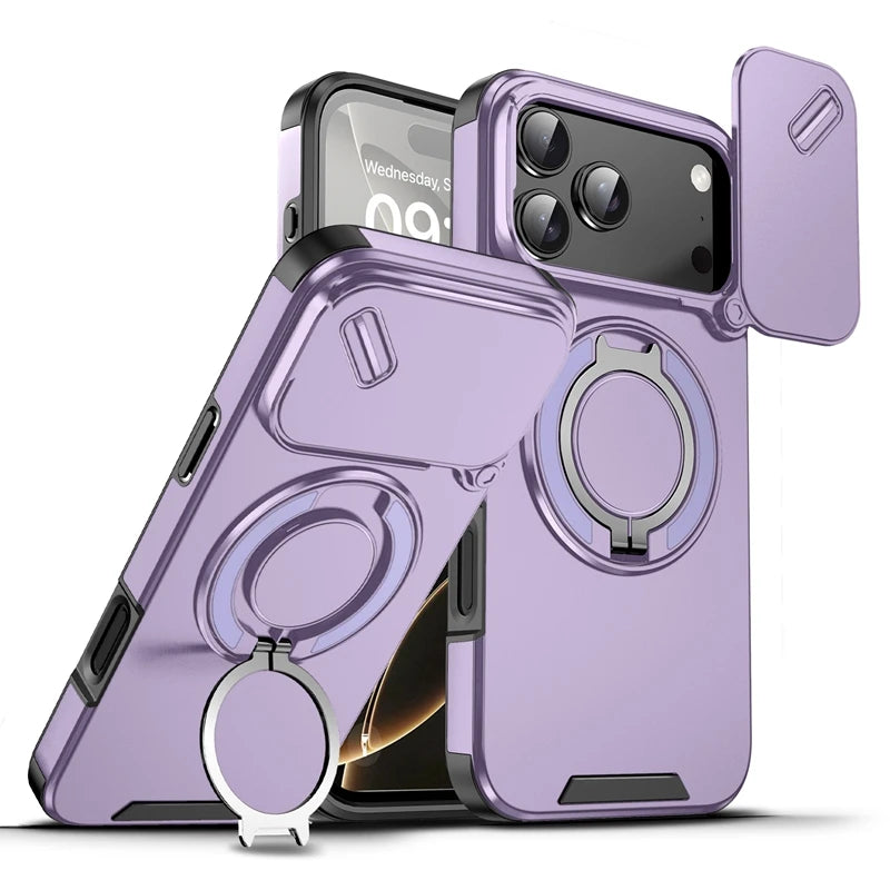 Armor Shockproof Magnetic Ring Stand Holder Case For iphone 17 Pro Max Camera Protection Cover For iphone17 Air