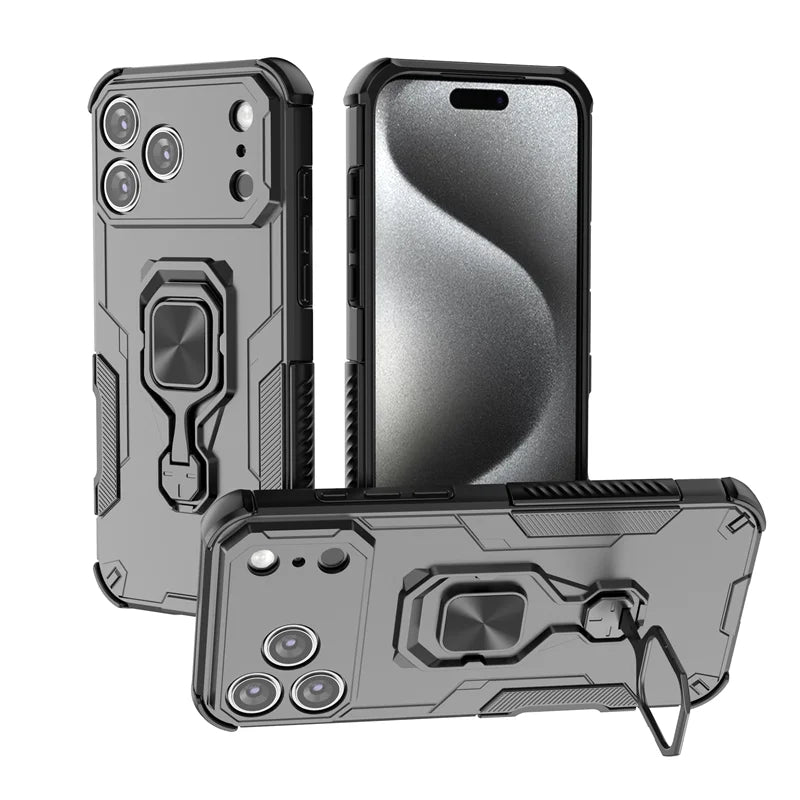 Armor Funda For iphone 17 Pro Max Case Camera Lens Protect Ring Holder Cover For iphone17 Air Shockproof Coque