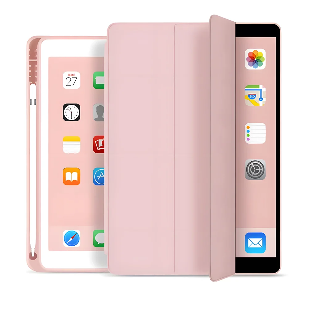 With Pencil Holder Cover For iPad Pro 12.9 2021 10.2 7/8/9/10th Case for Air 2 4 5 Mini 5 6 Portable iPad Pro 11 Generation case - covers4phones