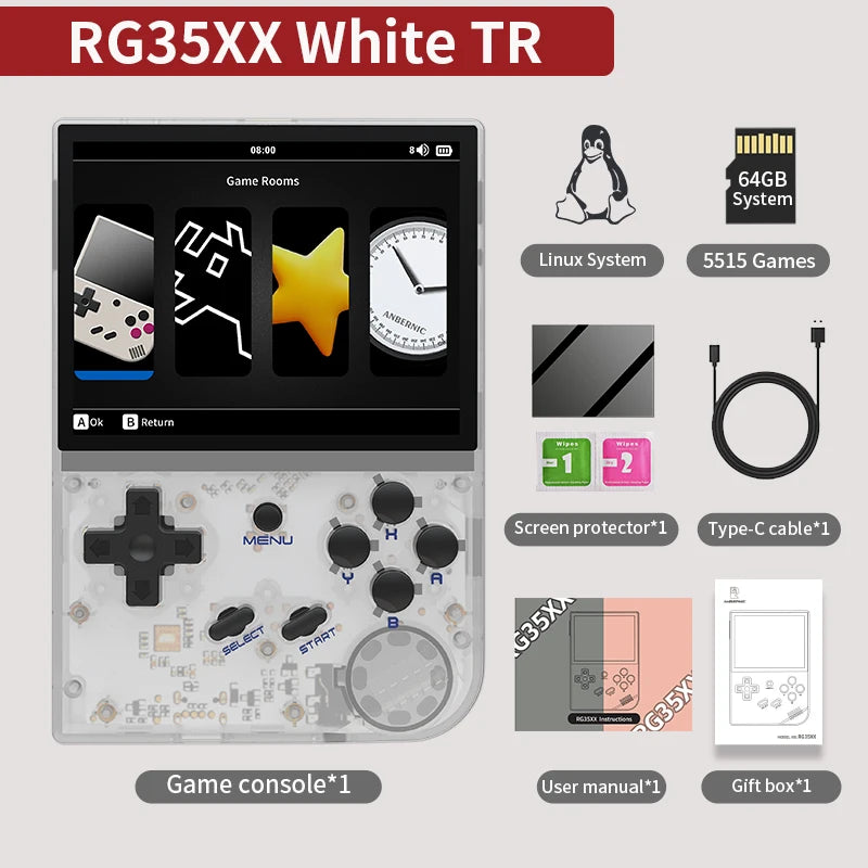 ANBERNIC RG35XX Plus/RG35XX Retro Handheld Game Console 3.5″ IPS Screen Linux Portable Video Game Player Support HD-M-I TV Output