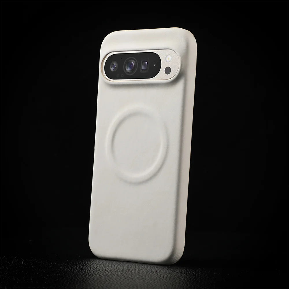 Luxury Sheepskin Leather Magnetic Phone Case For Google Pixel 9 8 7 Pro XL 8A 7A Shockproof Business Matte Hard Solid Back Cover