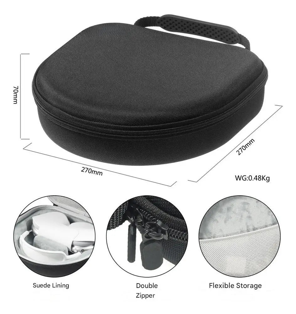Large Earphone Hard Case with Mesh Pocket EVA Protective Case Waterproof Headphone Carrying Case for AirPods Max Headphones