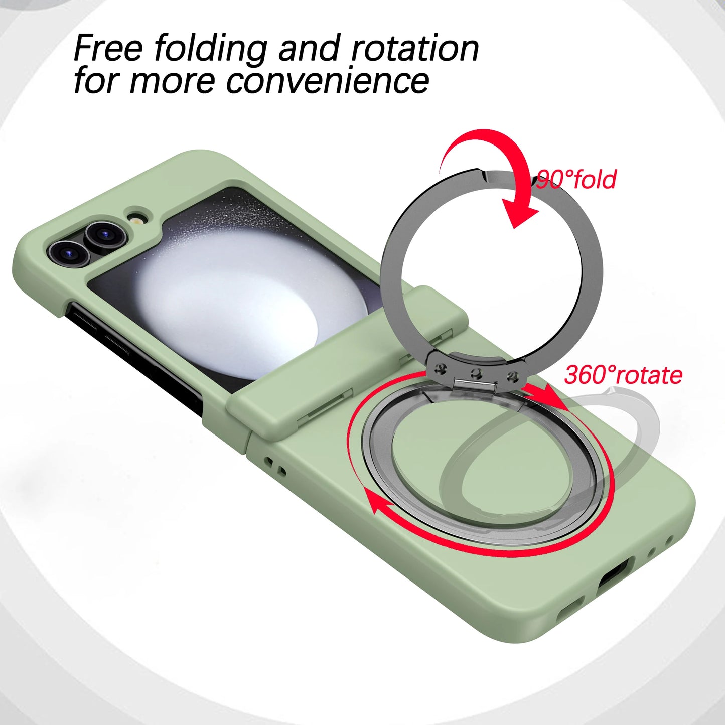 360° Rotating Holder Phone case For Samsung Galaxy Z Flip 5 6 Magsafe Wireless charge 360 Degree Ring Magnetic stand Phone Cover - covers4phones