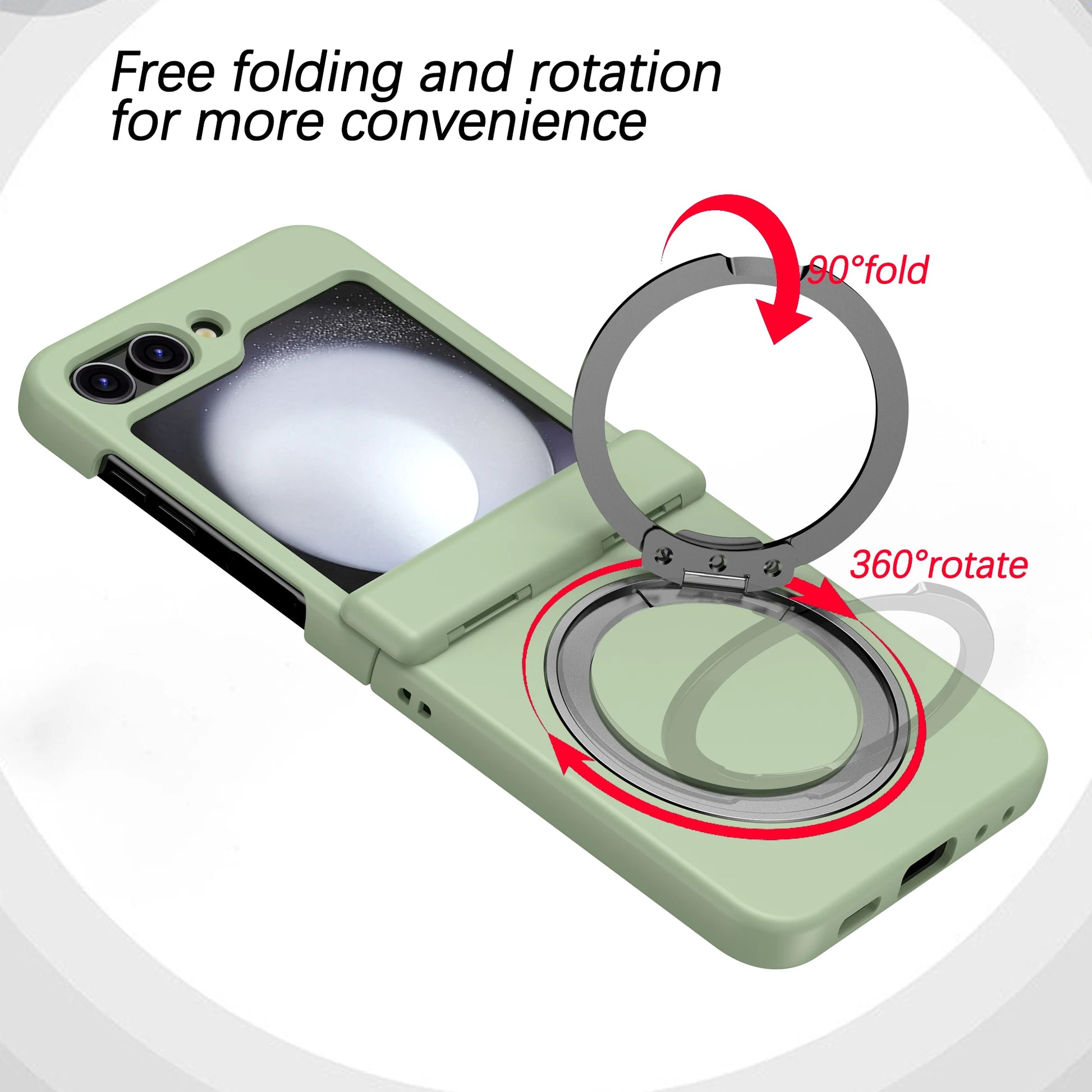 360° Rotating Holder Phone case For Samsung Galaxy Z Flip 5 6 Magsafe Wireless charge 360 Degree Ring Magnetic stand Phone Cover - covers4phones
