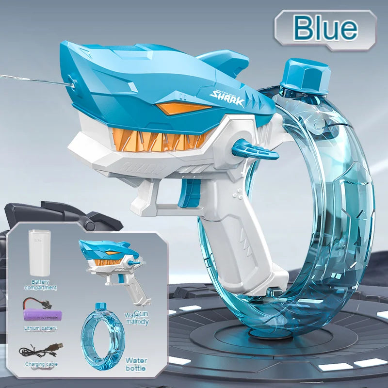 2024 Summer New Electric Water Gun for Adults & Kids Shark Automatic Squirt Guns Toys High Pressure Water Guns Outdoor Toys Gift