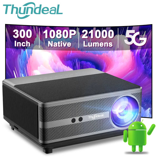 ThundeaL Full HD 1080P Projector TD98 WiFi LED 2K 4K Video Movie Beam TD98W Android Projector PK DLP Home Theater Cinema Beamer - covers4phones