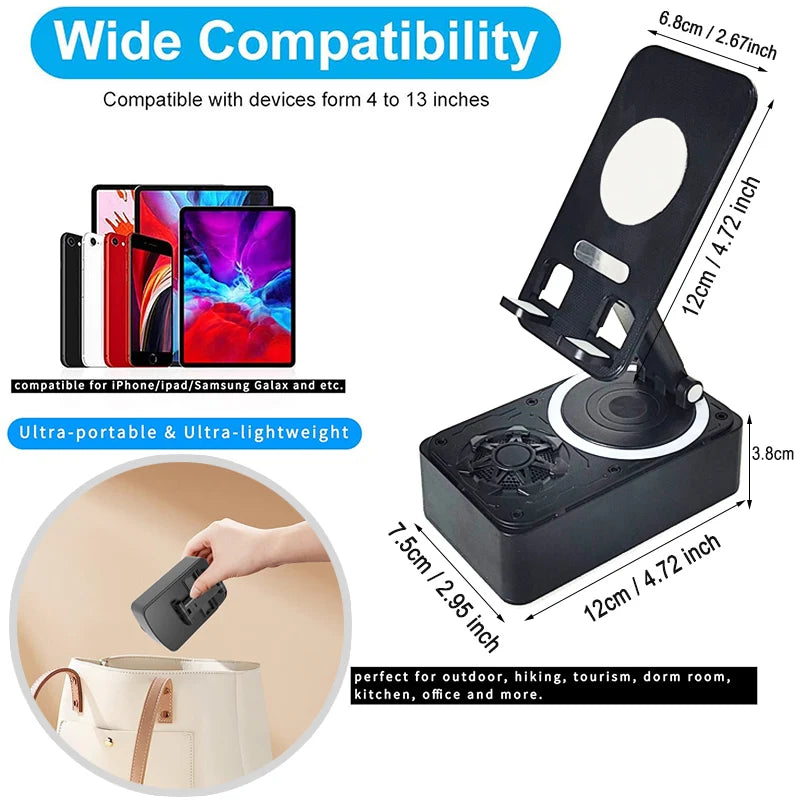 New Cell Phone Holder Stand With Bluetooth Speaker Adjustable Desktop Live Lazy Tablet Bracket Support Portable Wireless Speaker