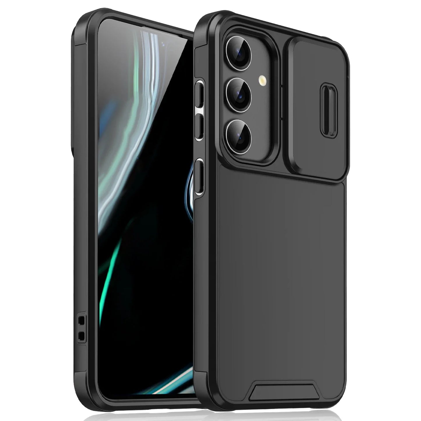 Slide Camera Phone Cover For Samsung Galaxy S25 S24 S23 S22 Ultra Plus S23 FE S21 FE S25Ultra S24Ultra 5G Case Silicone Coque