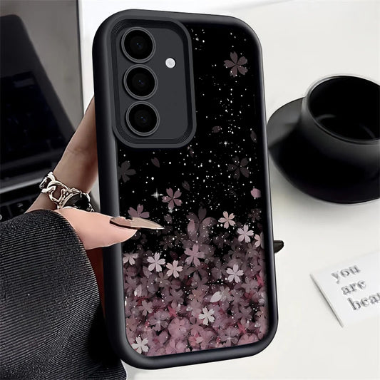 Cherry Blossom Silicone Case For Samsung Galaxy S25 Edge S24 S23 Ultra S24 FE A55 A15 A16 A35 A25 A53 A54 A56 5G TPU Phone Cover