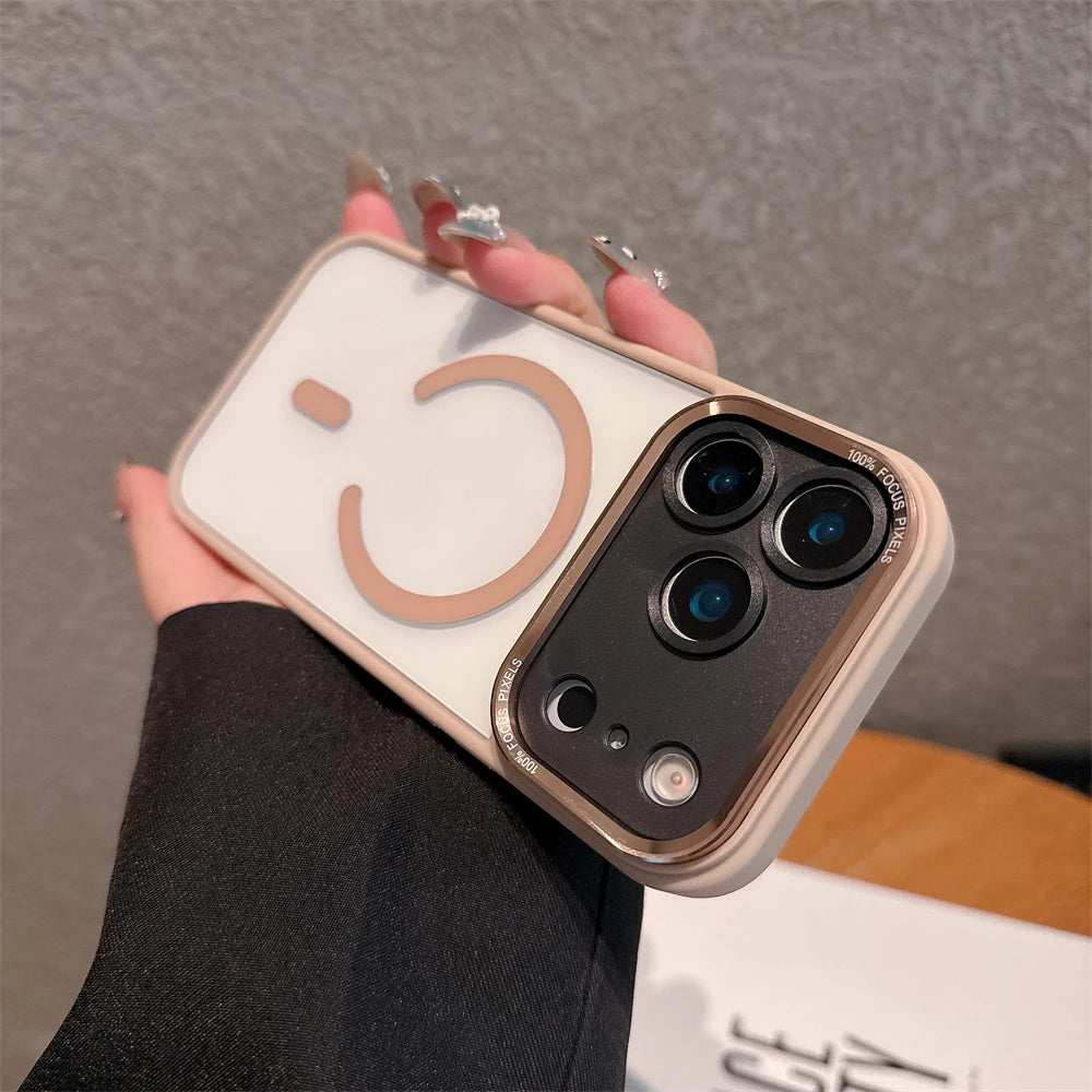 Crystal Clear Acrylic Magnetic Case for iPhone 17 Air 17 Pro Max for Magsafe Wireless Charging Shockproof Camera Bumper Cover