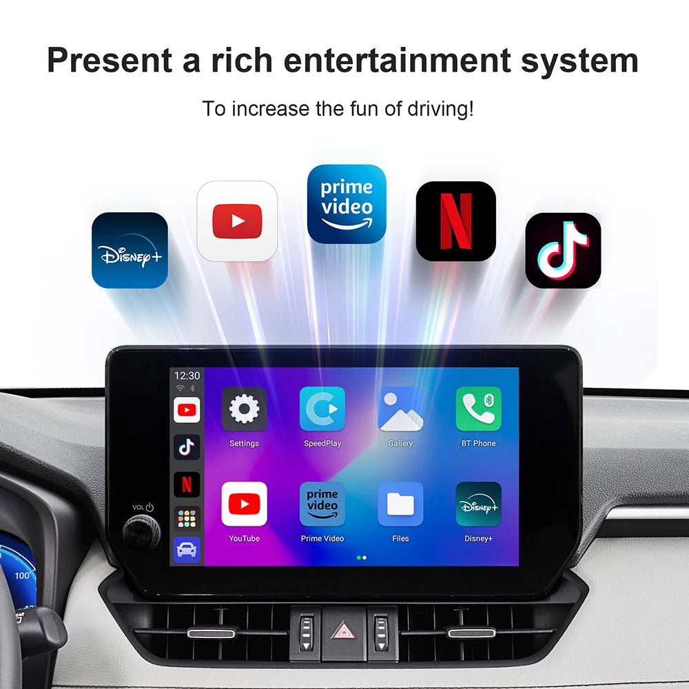 Carplay AI Box Android 13 Wireless Android Auto Smart TV Box For Youtube Netflix Toyota Mazda Hyundai Haval GMC Ford MG VW Kia - covers4phones