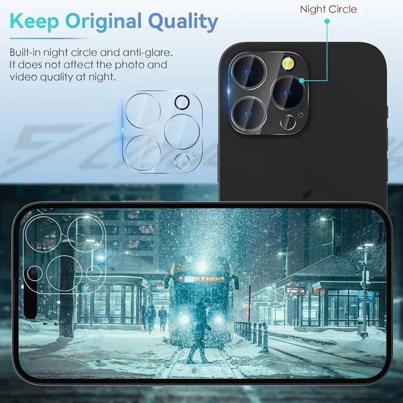 4Pcs Camera Lens Protector Glass For iPhone 16 13 12 11 14 15 Pro Max Camera Protective Glass Film For IPhone 13 Mini 15 16 Plus