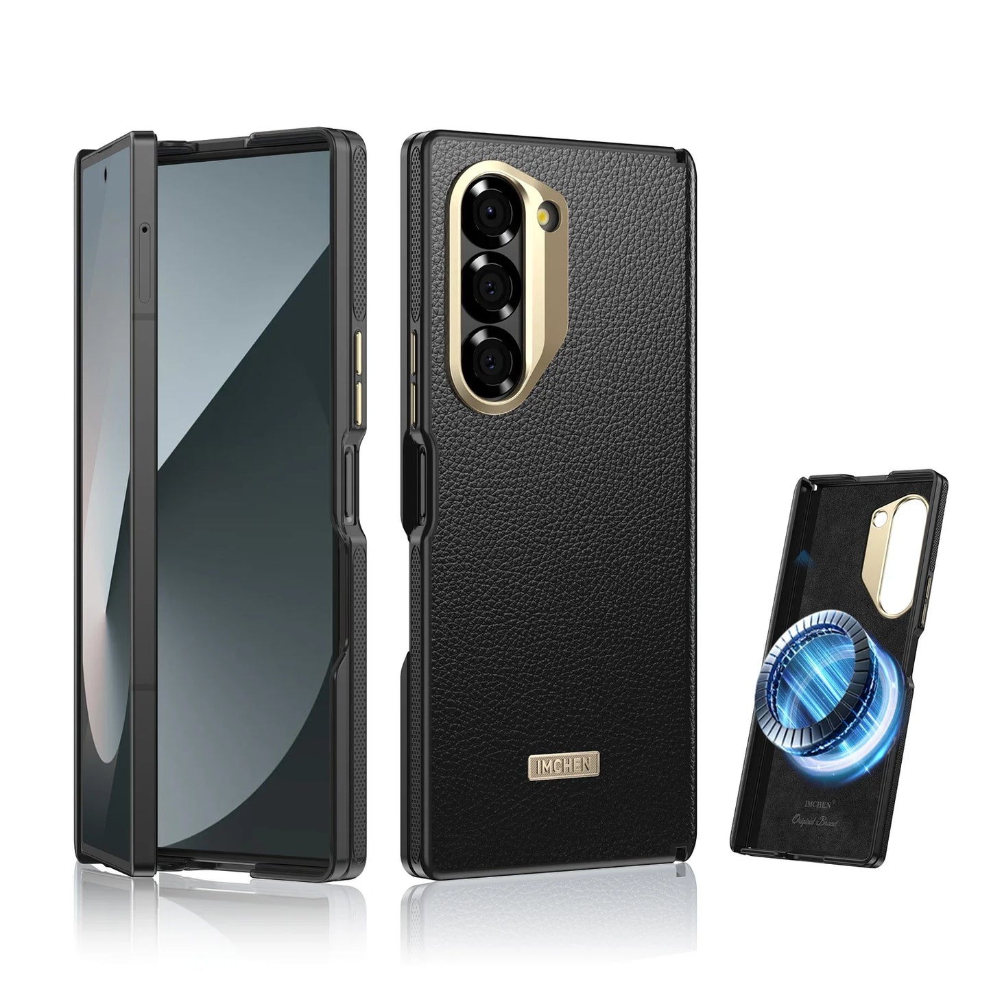 Samsung Z Fold 5/6/7 Magnetic Case - Wireless Charging Compatible Military Grade Drop Protection Anti Scratch Cover