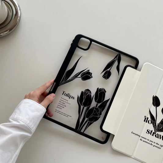 Tulip Case for New iPad Pro 12.9 inch 6th/5th/4th/3rd Generation iPad Pro 11 Air 4 Air 5 2022 Smart Cover with Pencil Holder - covers4phones