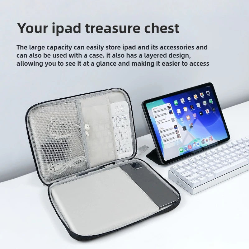 Tablet Bag Sleeve 7.9-12.9 Inch Handbag for IPad Pro Samsung Xiaomi Cover Shockproof Portable Pouch Multi Pockets Tablet Cases - covers4phones